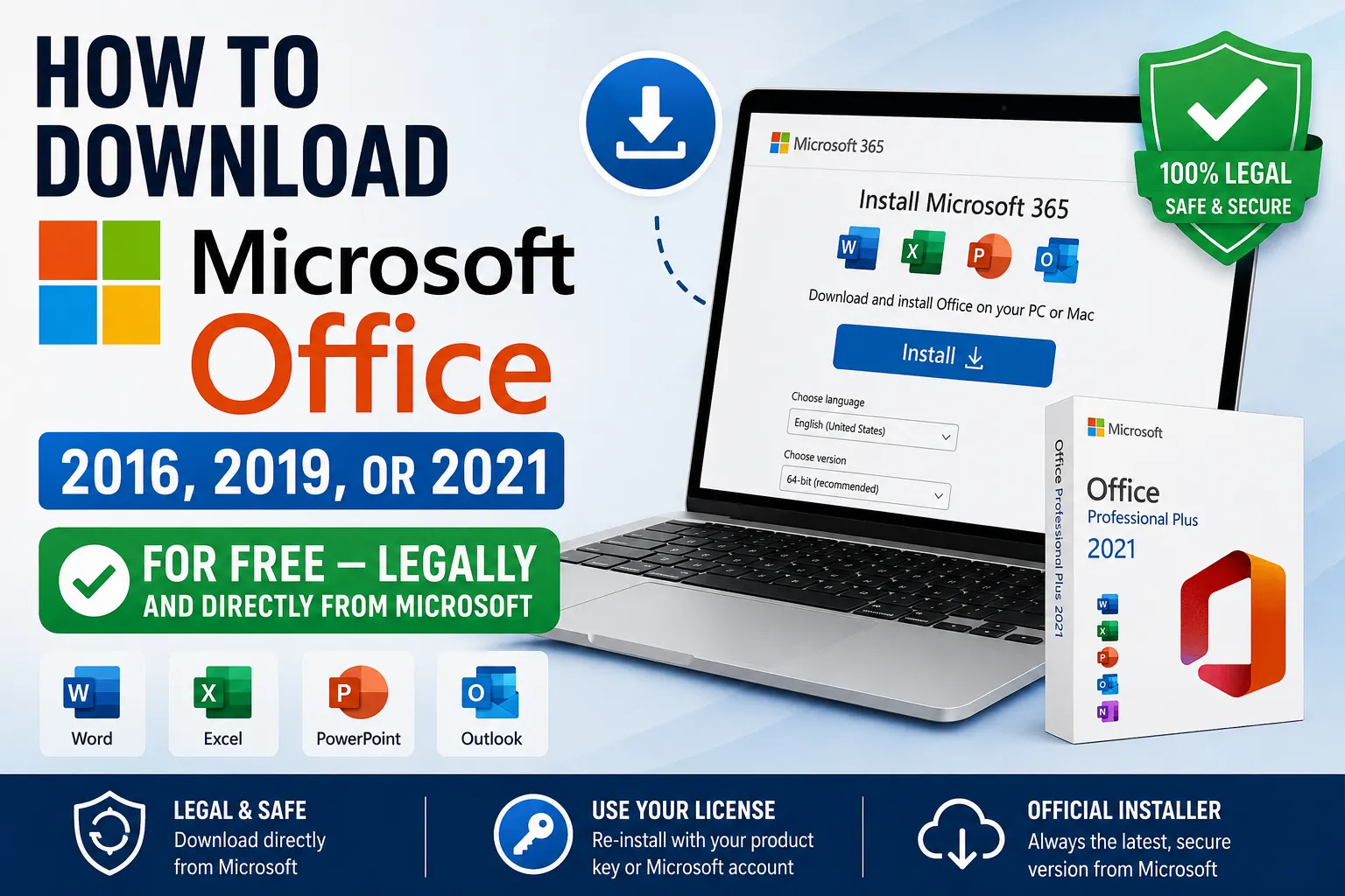 How to Download Microsoft Office 2016, 2019, or 2021 for Free — Legally and Directly from Microsoft